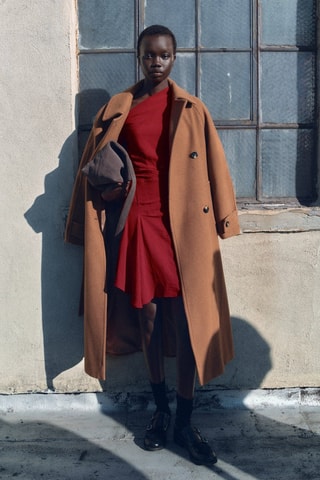 Robe asymétrique drapée - Rouge