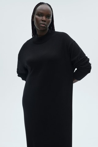 Robe maille col montant - Noir