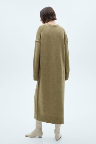 Robe maille bords côtelés - Vert