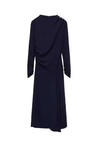 Robe asymétrique froncée - Bleu nuit