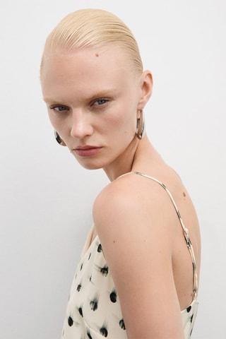 Robe imprimée ouvertures - Écru