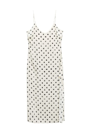 Robe imprimée ouvertures - Écru