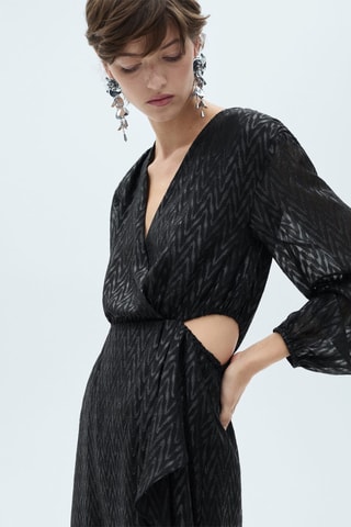 Robe cache-coeur ouvertures latérales - Noir