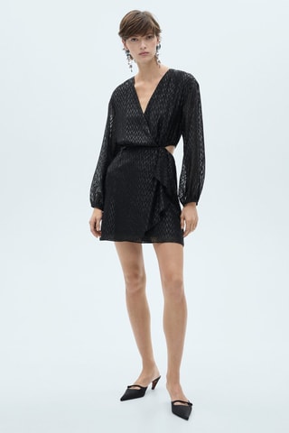 Robe cache-coeur ouvertures latérales - Noir
