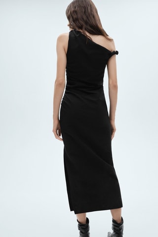 Robe asymétrique détails froncés - Noir
