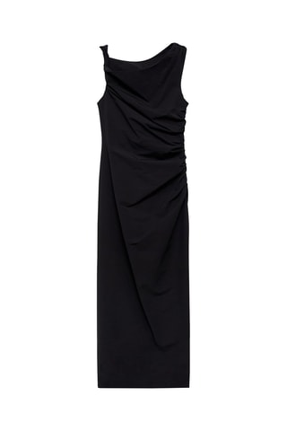 Robe asymétrique détails froncés - Noir