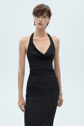 Robe Lurex col bénitier - Noir