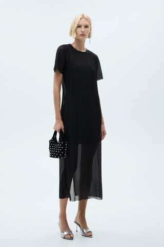 Robe plissée Lurex - Noir