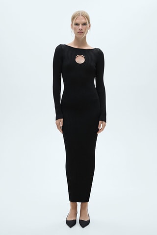 Robe maille détail métallique - Noir