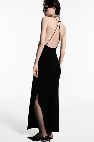 Robe longue fendue - Noir