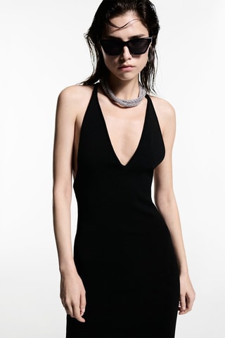 Robe longue fendue - Noir