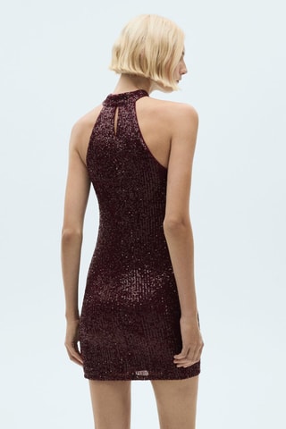 Robe sequins à emmanchures américaines - Bordeaux