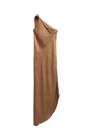 Robe longue asymétrique cape - Beige