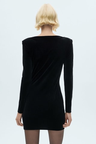 Robe velours décolleté plongeant - Noir