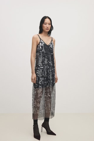 Robe disques semi-transparente - Gris