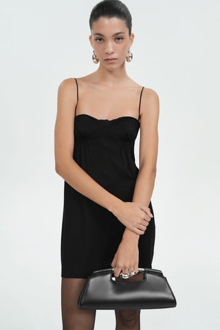 Robe courte encolure corset - Noir