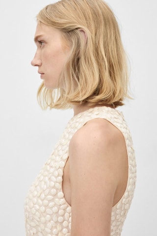 Robe courte perles - Beige