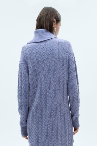 Robe maille col roulé - Bleu clair