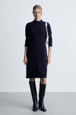 Robe midi maille - Bleu marine