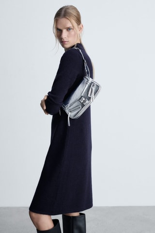 Robe midi maille - Bleu marine