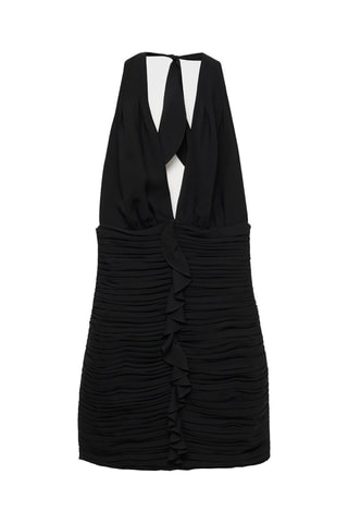 Robe emmanchures détails froncés - Noir