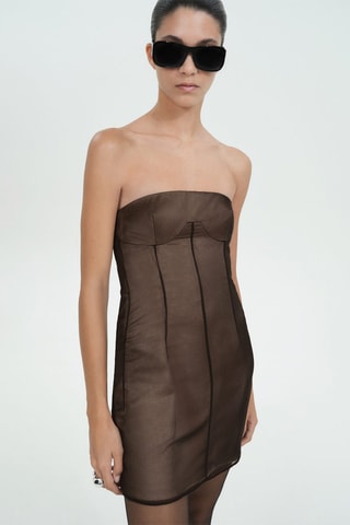 Robe courte encolure corset - Noir