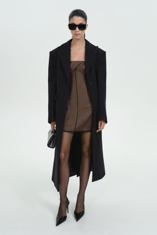 Robe courte encolure corset - Noir