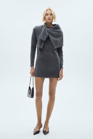 Robe droite maille - Gris