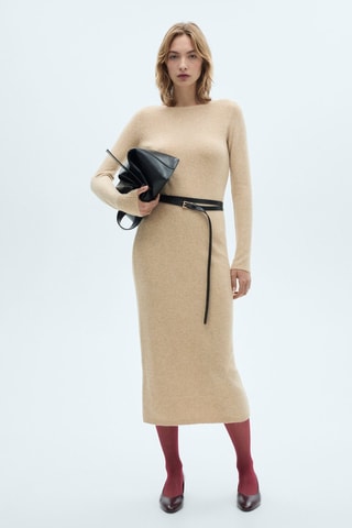 Robe midi maille - Marron