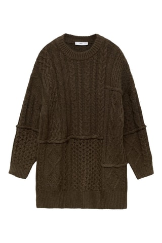 Robe maille torsadée - Kaki