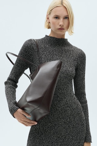 Robe maille jaspée - Noir et blanc