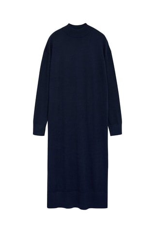 Robe maille col rond - Bleu marine