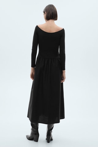 Robe évasée combinée - Noir