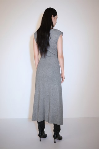 Robe midi épaules structurées - Gris