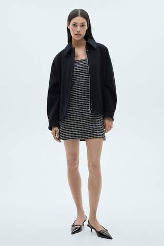 Robe carreaux tweed - Noir et blanc