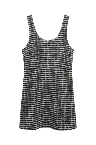 Robe carreaux tweed - Noir et blanc