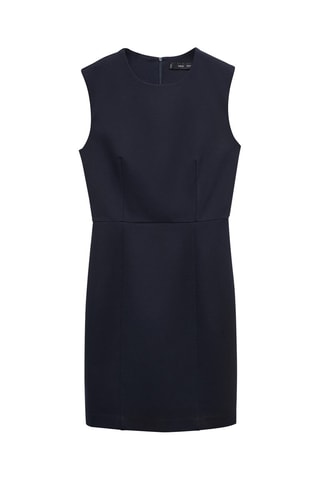 Robe sans manches maille point de Rome - Bleu marine foncé