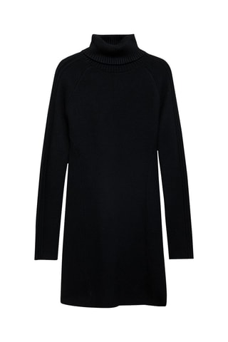 Robe courte maille col roulé - Noir