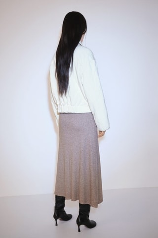 Blouson velours côtelé matelassé - Blanc cassé