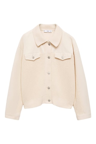 Blouson combiné tricot - Ecru