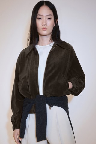 Blouson bomber velours côtelé - Kaki