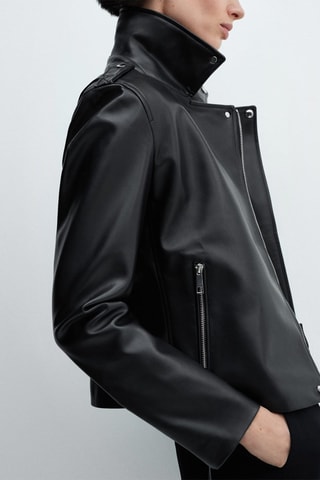 Blouson biker simili-cuir - Noir