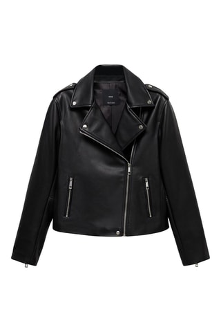 Blouson biker simili-cuir - Noir