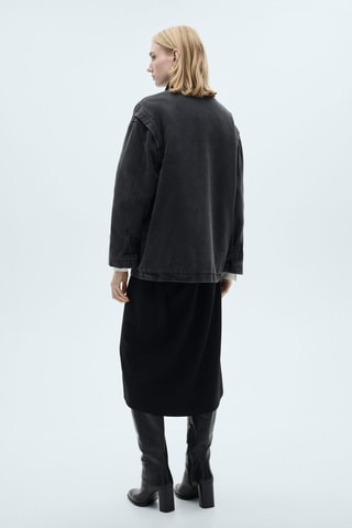 Blouson poches col velours côtelé - Noir