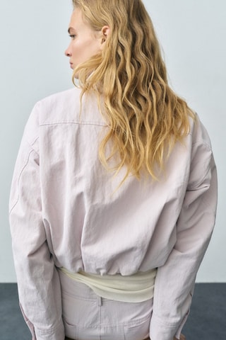 Blouson en jean froncé - Lilas