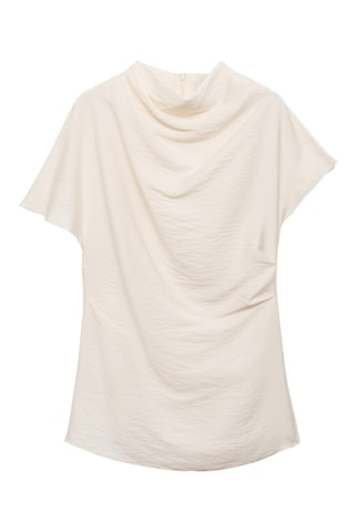 Chemisier drapé texturé - Ecru