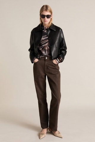 Chemisier satiné zèbre - Marron