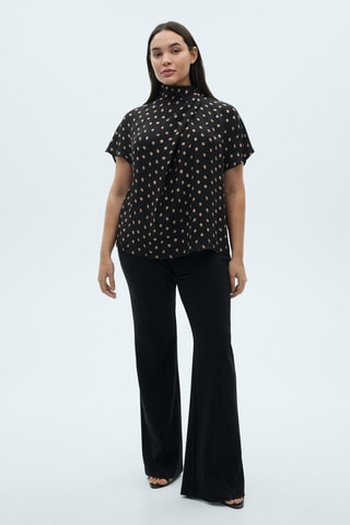 Chemisier à pois col bénitier - Noir