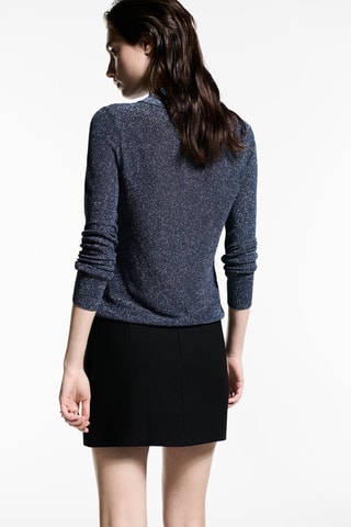 Chemise maille Lurex - Bleu nuit