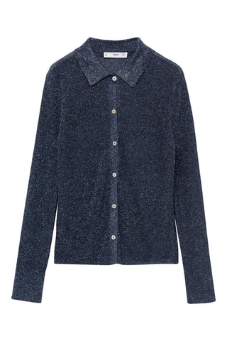 Chemise maille Lurex - Bleu nuit